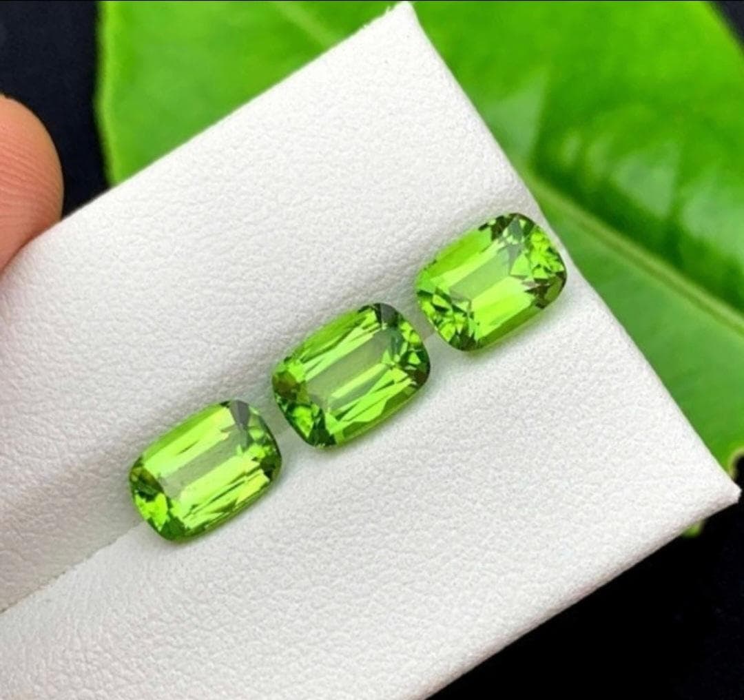 Natural Peridot Gemstone Lot: Green Cushion Cut, August Birthstone, Pakistan Origin - 7