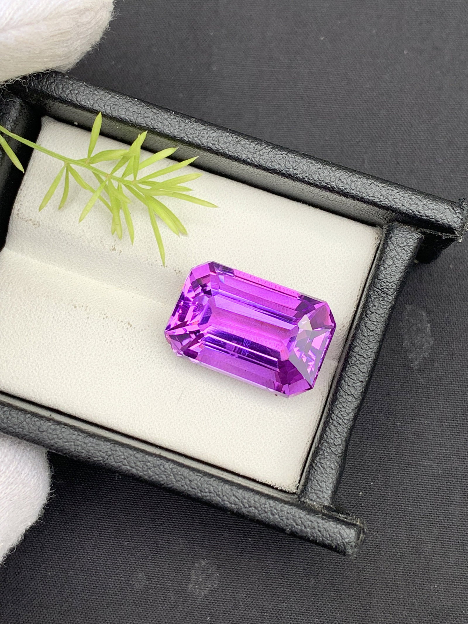 Emerald Cut Amethyst Gemstone: Natural Loose Stone, 14.70 Carats - 2