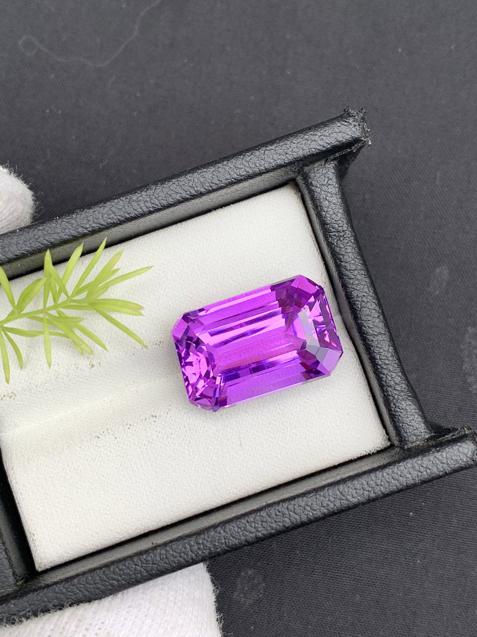 Emerald Cut Amethyst Gemstone: Natural Loose Stone, 14.70 Carats - 6
