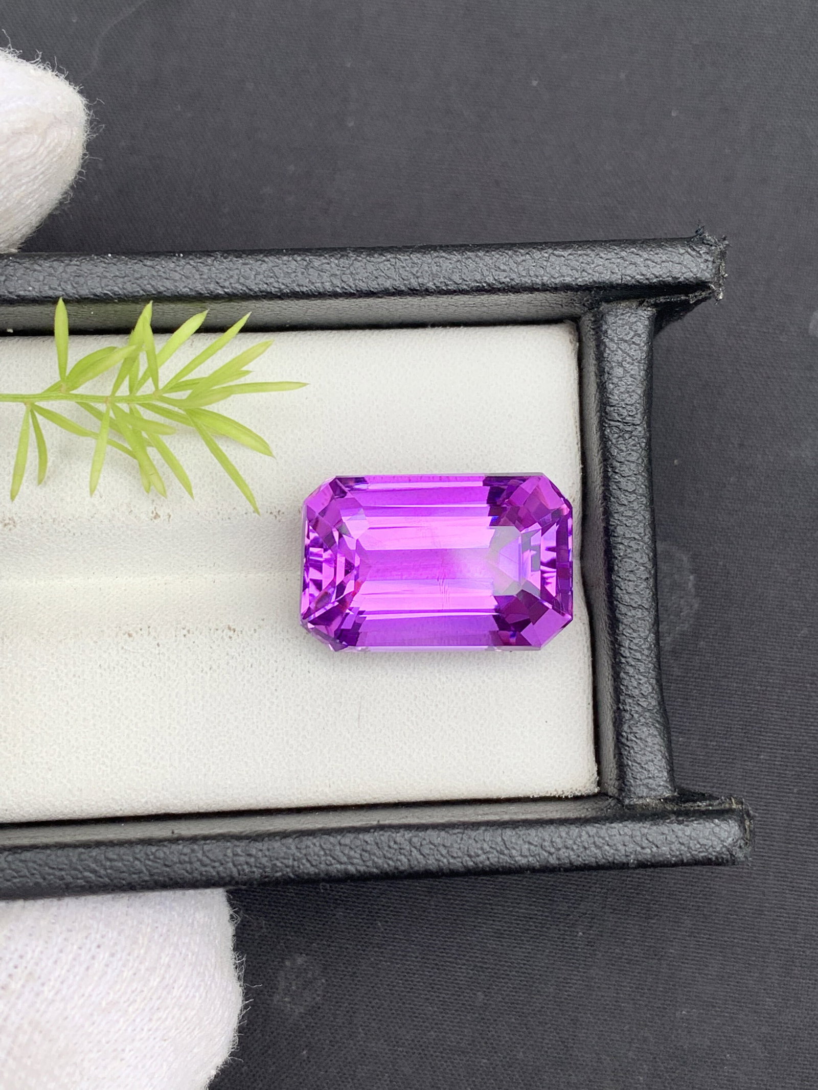 Emerald Cut Amethyst Gemstone: Natural Loose Stone, 14.70 Carats - 9