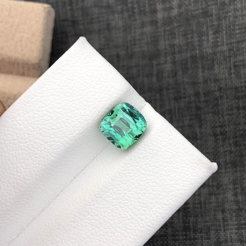 Afghanistan Bluish Tourmaline Gemstone: Cushion Cut, 2.72 Carat - 2