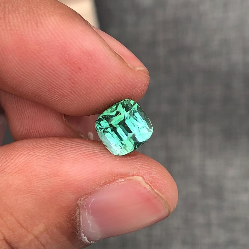 Afghanistan Bluish Tourmaline Gemstone: Cushion Cut, 2.72 Carat - 3