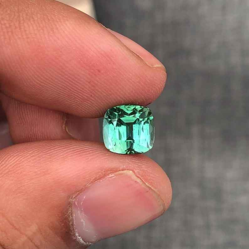 Afghanistan Bluish Tourmaline Gemstone: Cushion Cut, 2.72 Carat - 5