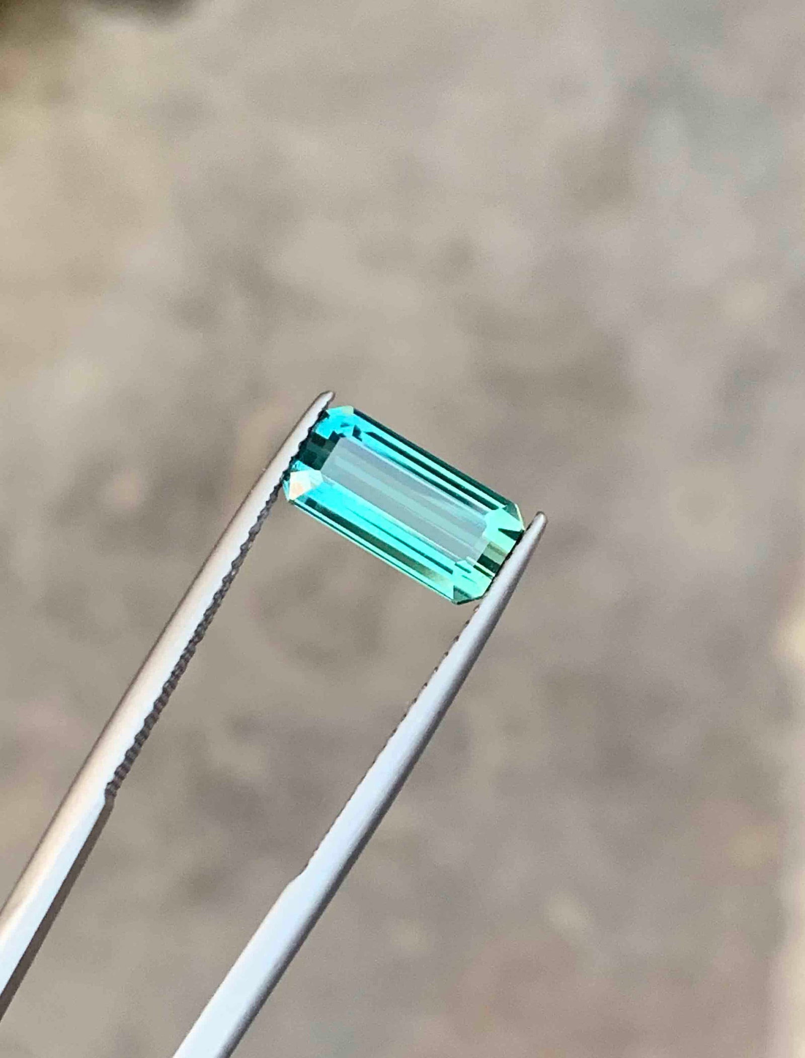 Emerald Cut Blue Green Tourmaline Gemstone: 2.35 Carat October Birthstone - 7