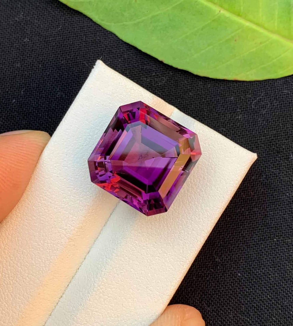 Natural Asscher Cut Amethyst Gemstone: February Birthstone, 18.30 Carats - 6