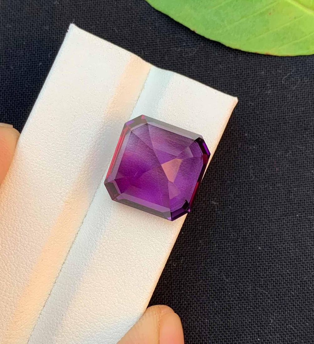 Natural Asscher Cut Amethyst Gemstone: February Birthstone, 18.30 Carats - 7