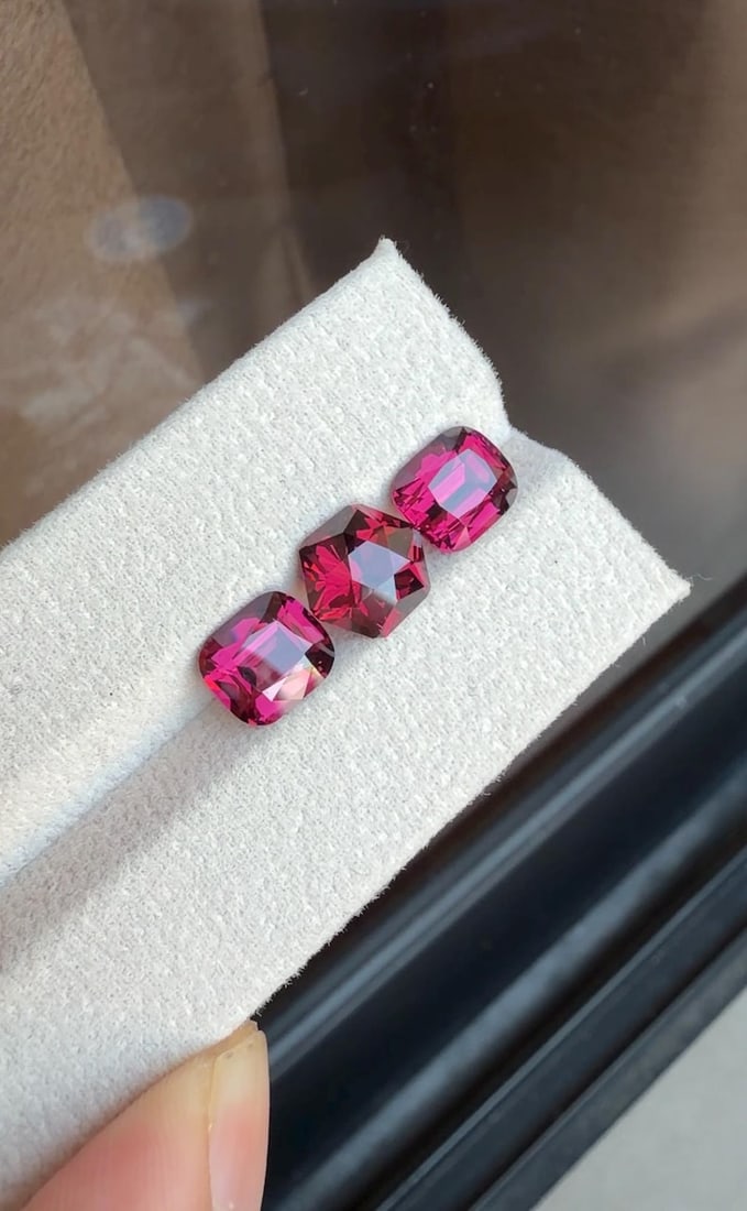 8.91 Carat Purplish Pink Garnet Gemstones, Garnet Stones Set Earrings Jewelry - 2