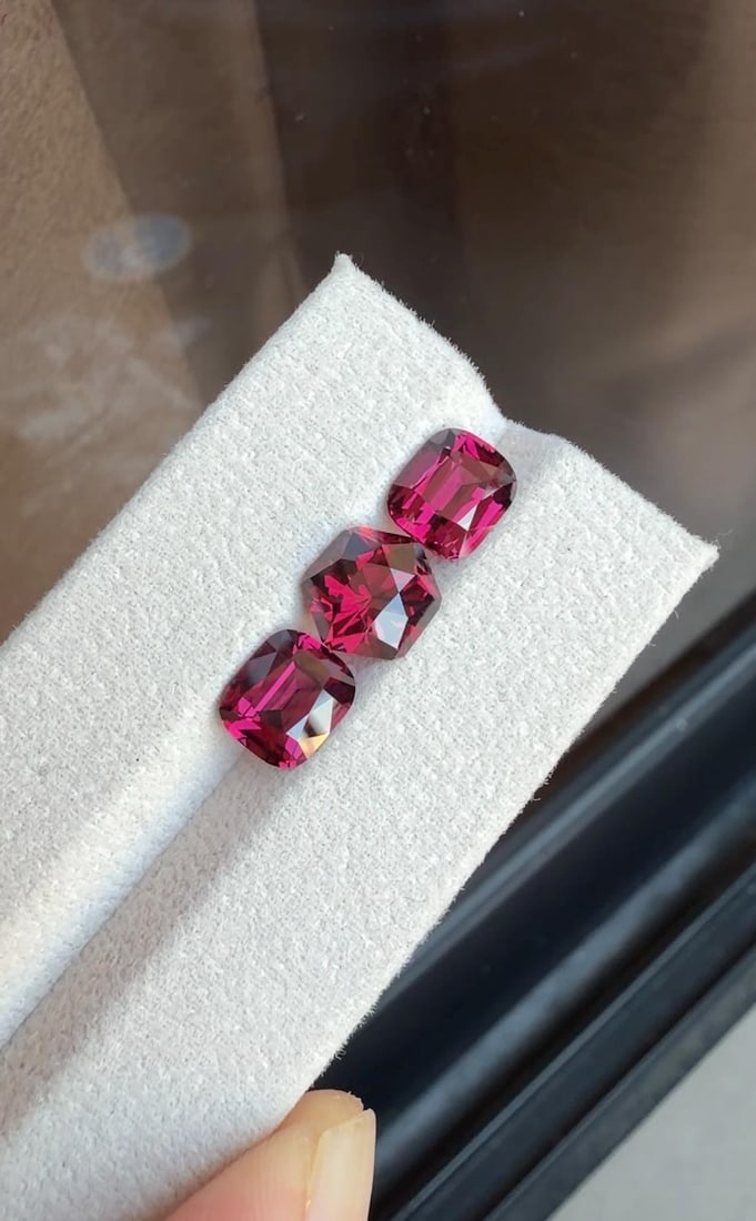8.91 Carat Purplish Pink Garnet Gemstones, Garnet Stones Set Earrings Jewelry - 3