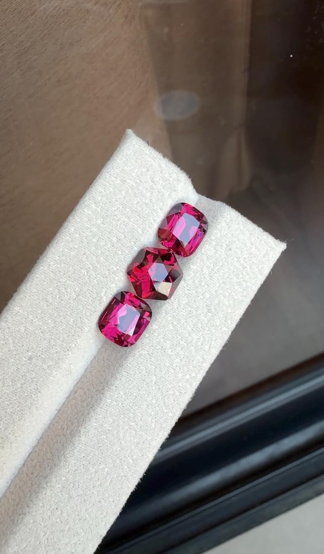 8.91 Carat Purplish Pink Garnet Gemstones, Garnet Stones Set Earrings Jewelry - 4