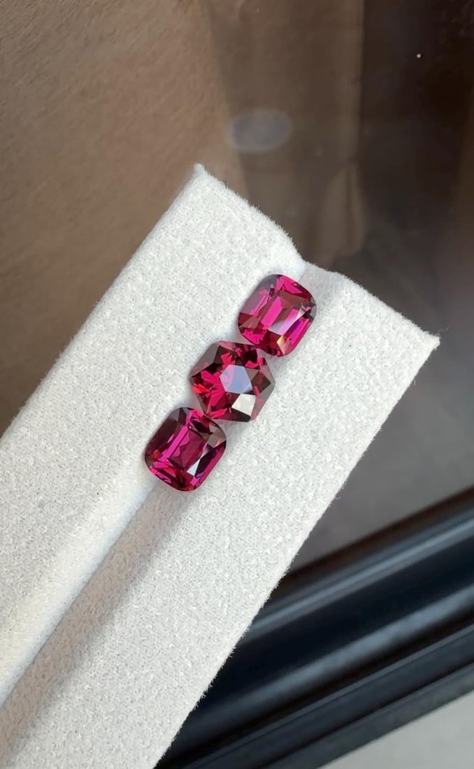 8.91 Carat Purplish Pink Garnet Gemstones, Garnet Stones Set Earrings Jewelry - 5
