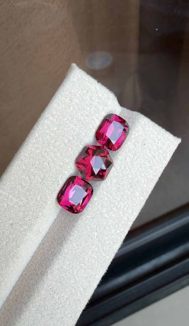 8.91 Carat Purplish Pink Garnet Gemstones, Garnet Stones Set Earrings Jewelry - 6