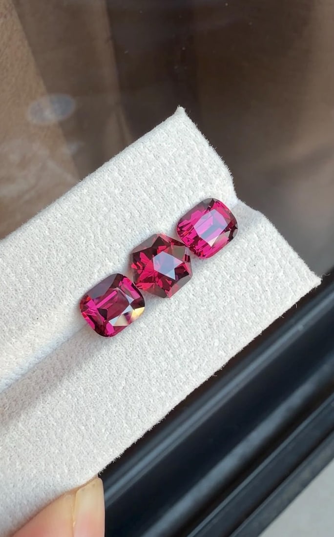 8.91 Carat Purplish Pink Garnet Gemstones, Garnet Stones Set Earrings Jewelry - 7
