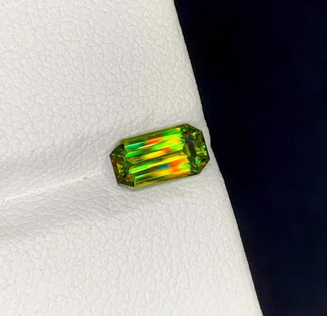 Green Sphene Gemstone: Natural Titanite Round Cut, June Birthstone: Title: Green Sphene Gemstone: Natural Titanite Round Cut, June Birthstone Description: Gemstone: Sphene Natural Chrome Sphene Titanite Gemstone, Full Fire Lustrous Green Sphene Round Cut for Ring June