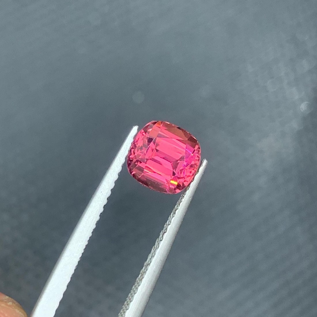 Hot Pink Tourmaline Gemstone Cushion Cut From Afghanistan - 1.85 Carat: Title: Hot Pink Tourmaline Gemstone Cushion Cut From Afghanistan - 1.85 Carat Description: Gemstone: Tourmaline Carat weight: 1.855 : • Weight : 1.855 carat • Dimension : 6.7*6.6*5.5 mm &#