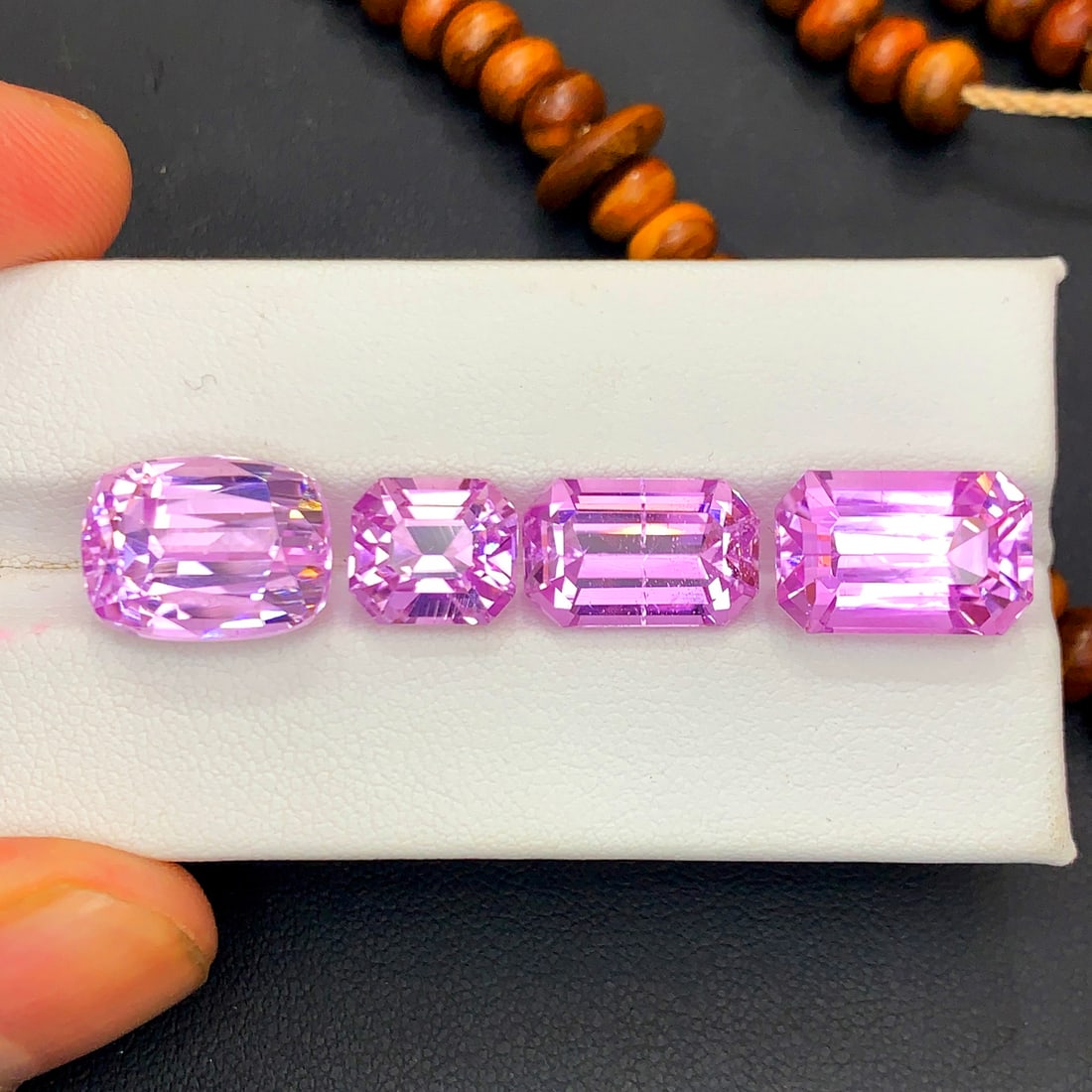 Pink Kunzite Gemstones Set for Jewelry Making, Lilac Kunzite Loose Stones - 2