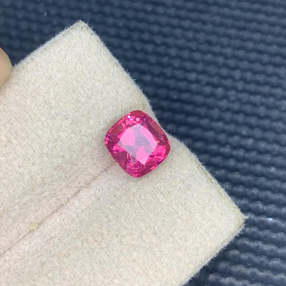 Hot Pink Tourmaline Gemstone – 1.79 Carat Cushion Cut, October Birthstone - 2