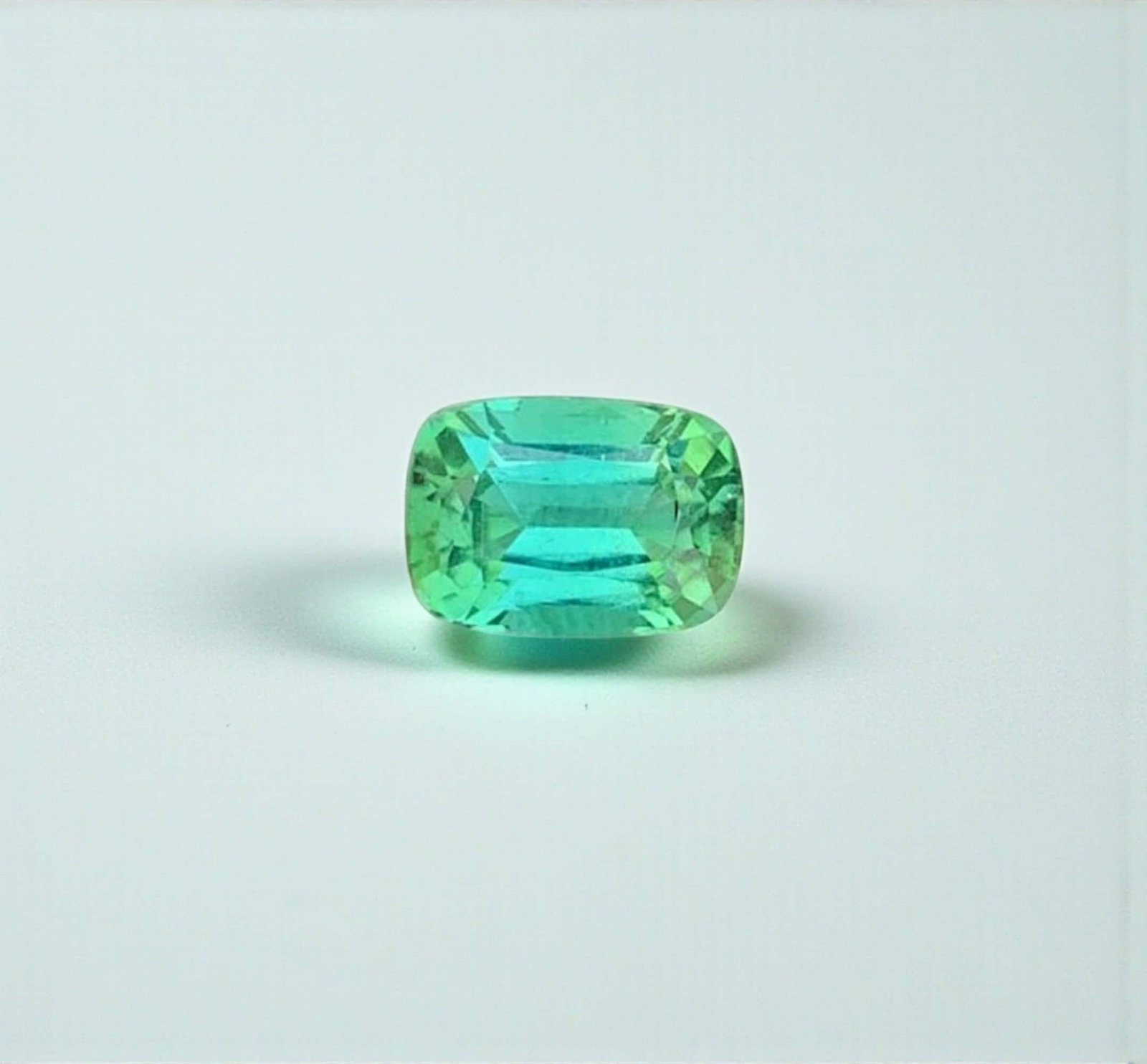 Natural Blue Green Tourmaline Gemstone: Cushion Cut October Birthstone (1 of 9)