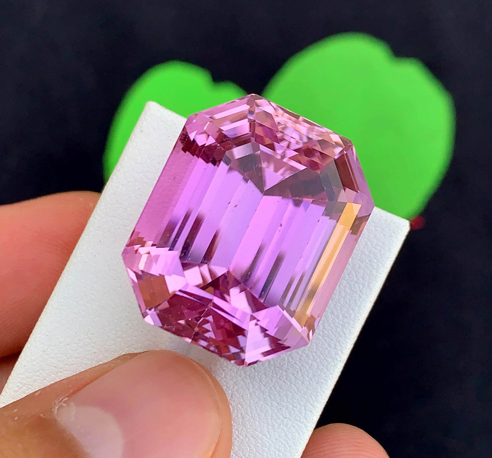 Natural Pink Kunzite Gemstone: 80.80 Carat Emerald Cut, November Birthstone - 12