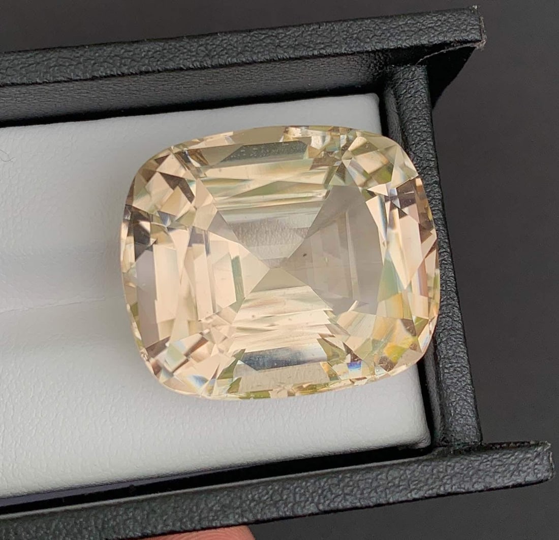Natural Imperial Topaz Gemstone: Golden Cushion Cut, 75.60 Carats - 13