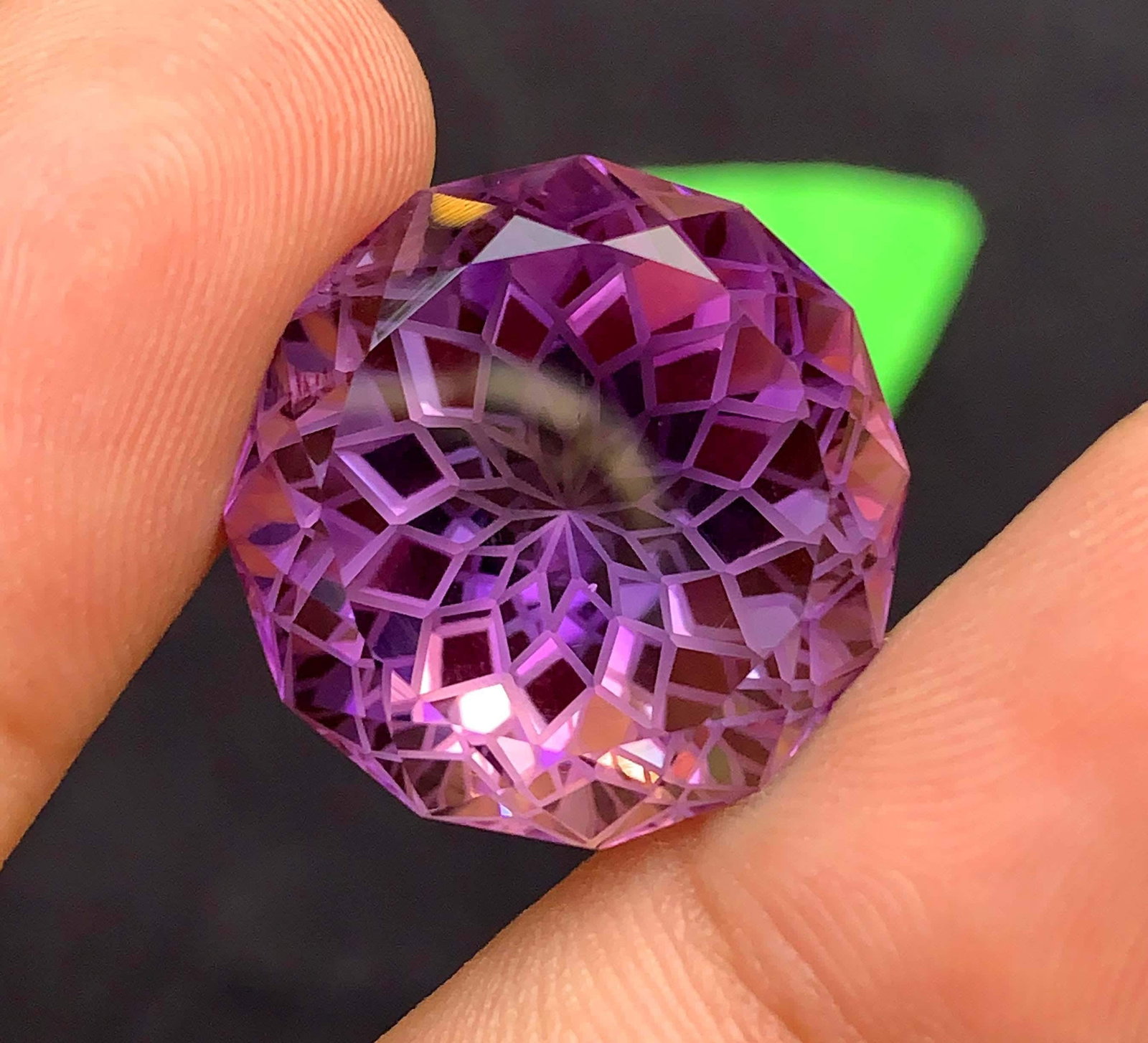 Flower Cut Amethyst Gemstone: 37.74 Carats, February Birthstone (1 of 7)