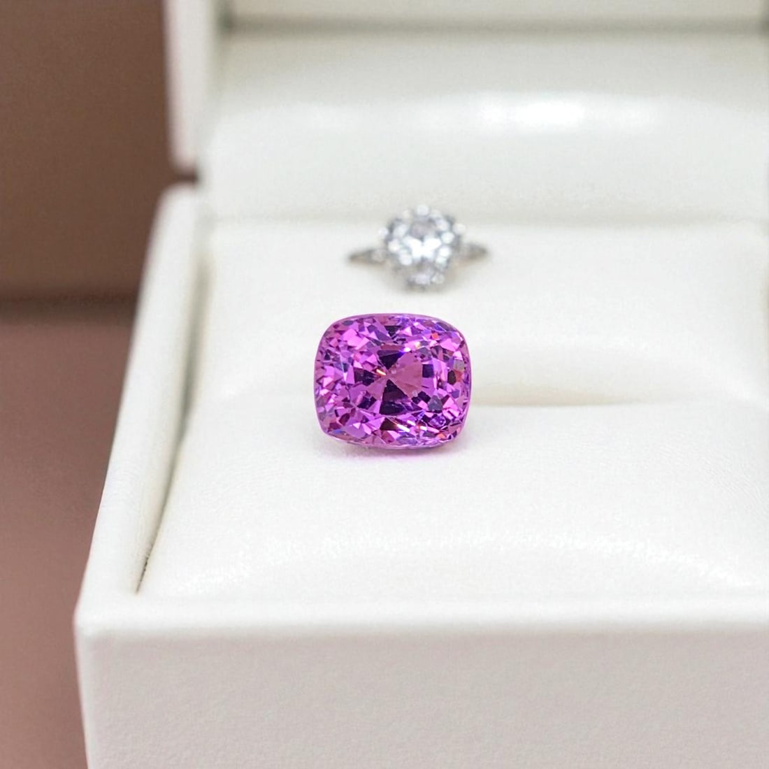 Magenta Pink Spinel Ring Stone, Loose Spinel Gemstone For Jewelry Making: Title: Magenta Pink Spinel Ring Stone, Loose Spinel Gemstone For Jewelry Making Description: Dimensions (mm) 7 x 6 x 6 mm Weight (cts) 1.55 Cushion Colours Description Magenta Pink Spinel Ring Stone,