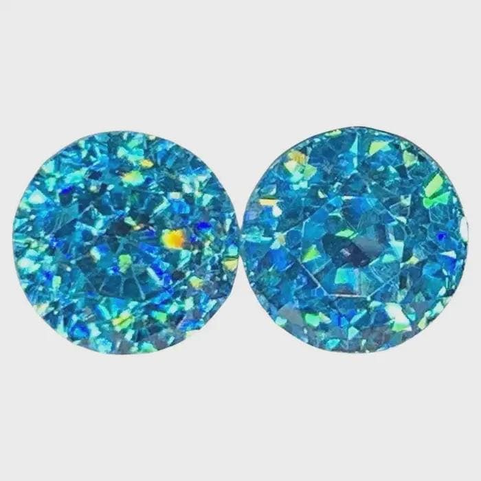 Cambodian Blue Zircon Pair Gemstone : Round Cut (1 of 11)