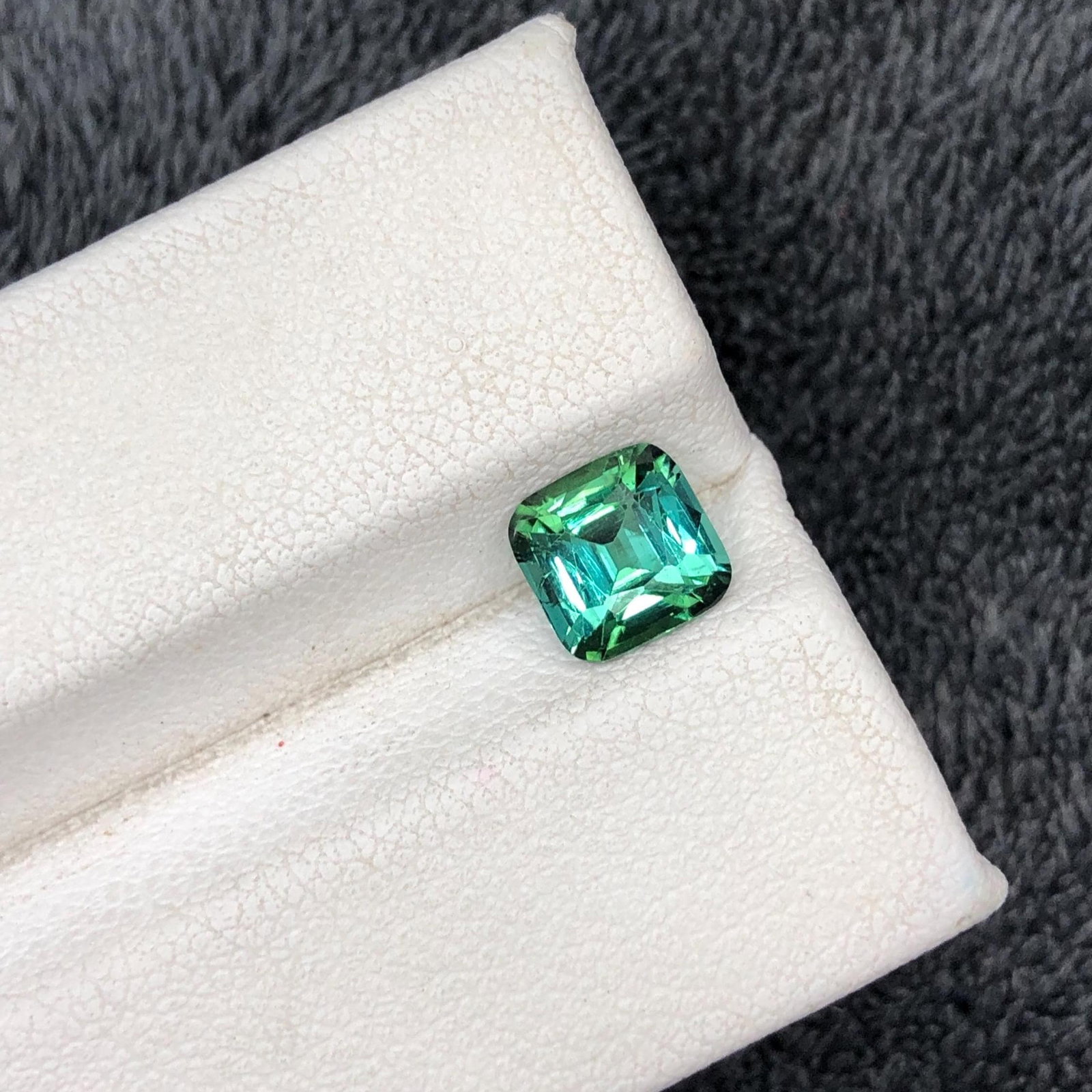 Blue Green Tourmaline Gemstone Ring Size Cushion Cut From Afghanistan - 1.27 Carat - 11