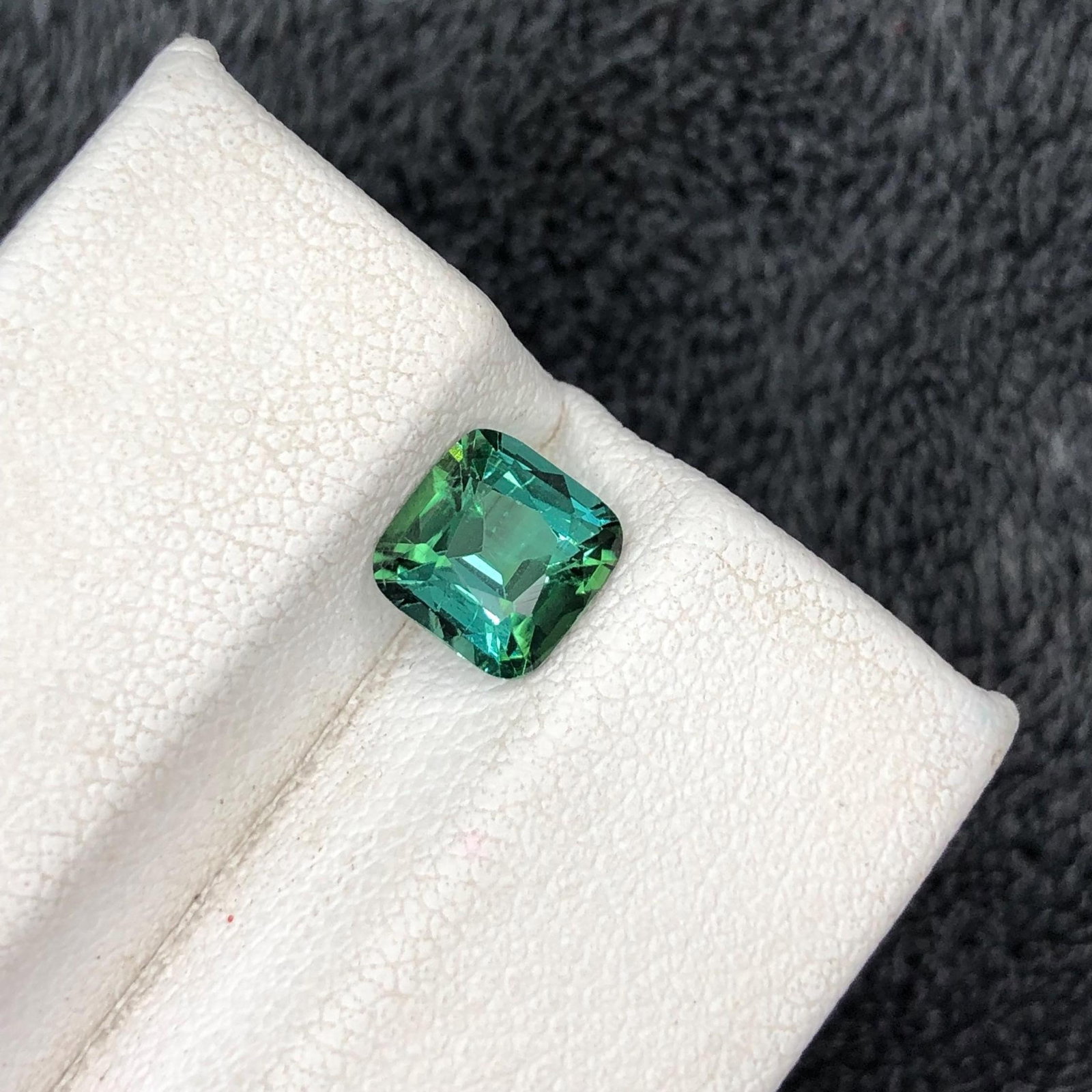 Blue Green Tourmaline Gemstone Ring Size Cushion Cut From Afghanistan - 1.27 Carat - 12