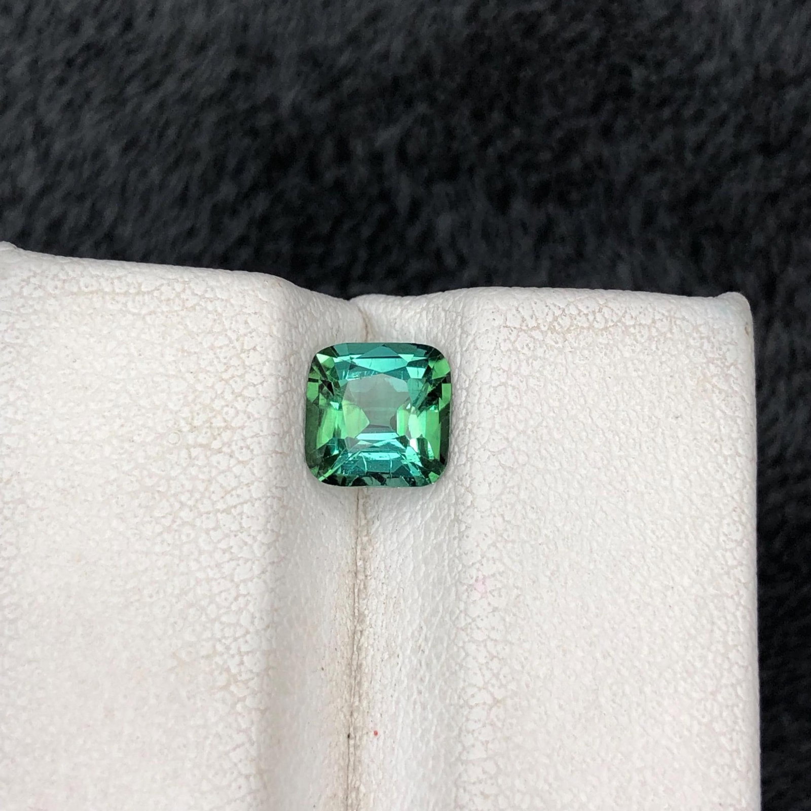 Blue Green Tourmaline Gemstone Ring Size Cushion Cut From Afghanistan - 1.27 Carat - 13
