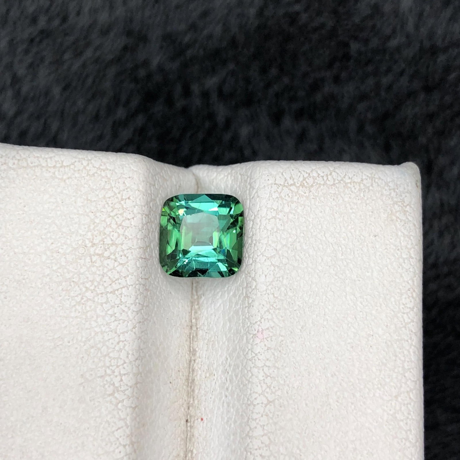 Blue Green Tourmaline Gemstone Ring Size Cushion Cut From Afghanistan - 1.27 Carat - 16