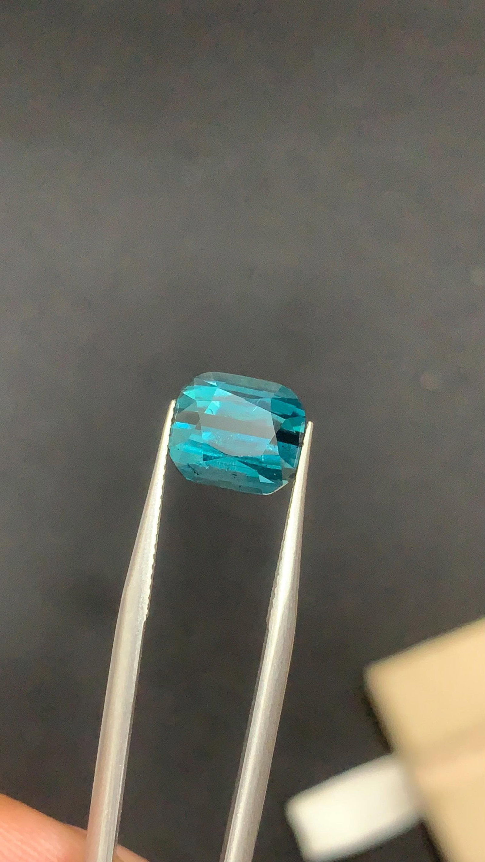 Ring Size Natural Indicolite Blue Cushion Cut Tourmaline Gemstone From Afghanistan - 2.30 Carat - 14