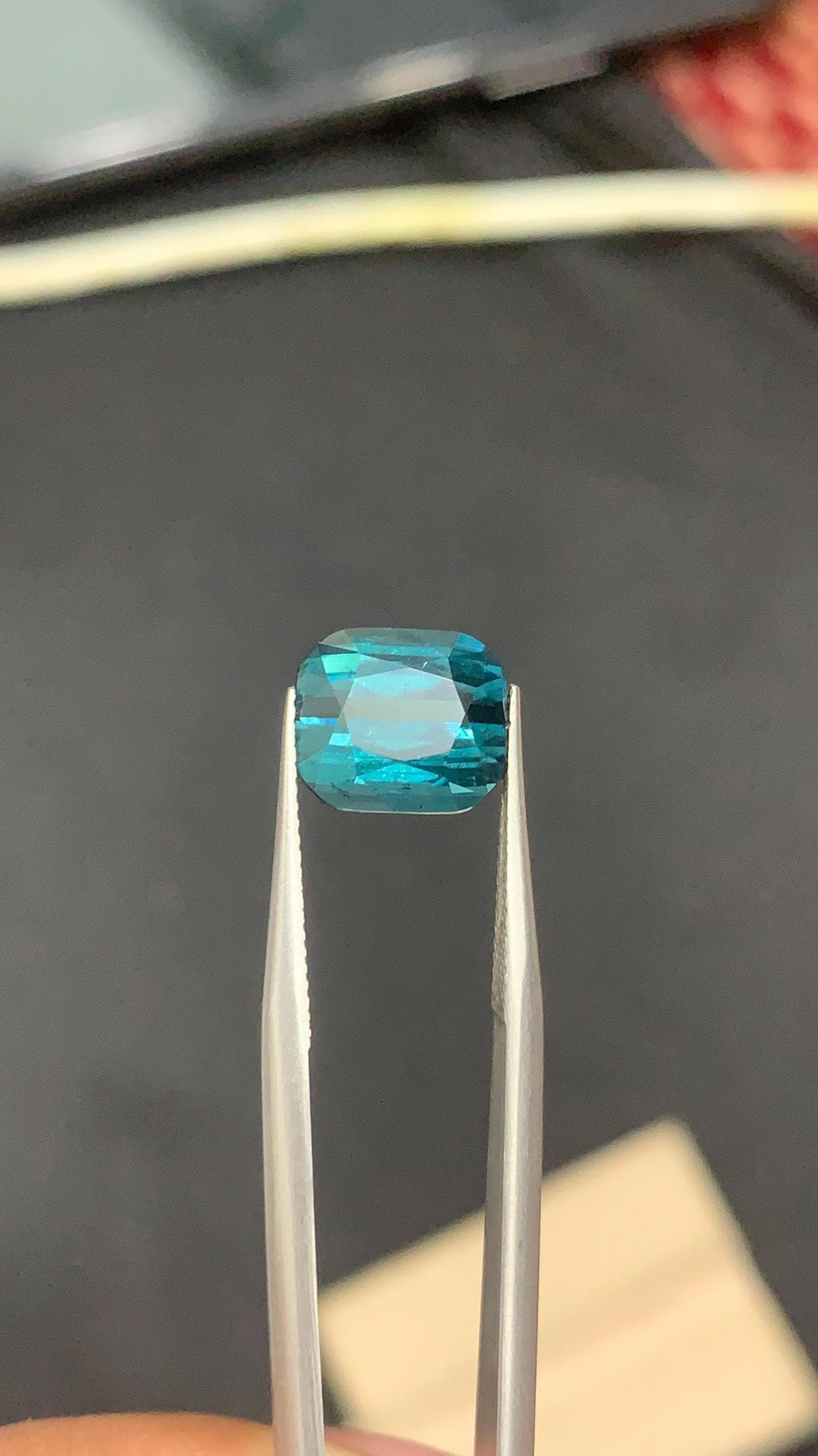 Ring Size Natural Indicolite Blue Cushion Cut Tourmaline Gemstone From Afghanistan - 2.30 Carat - 8