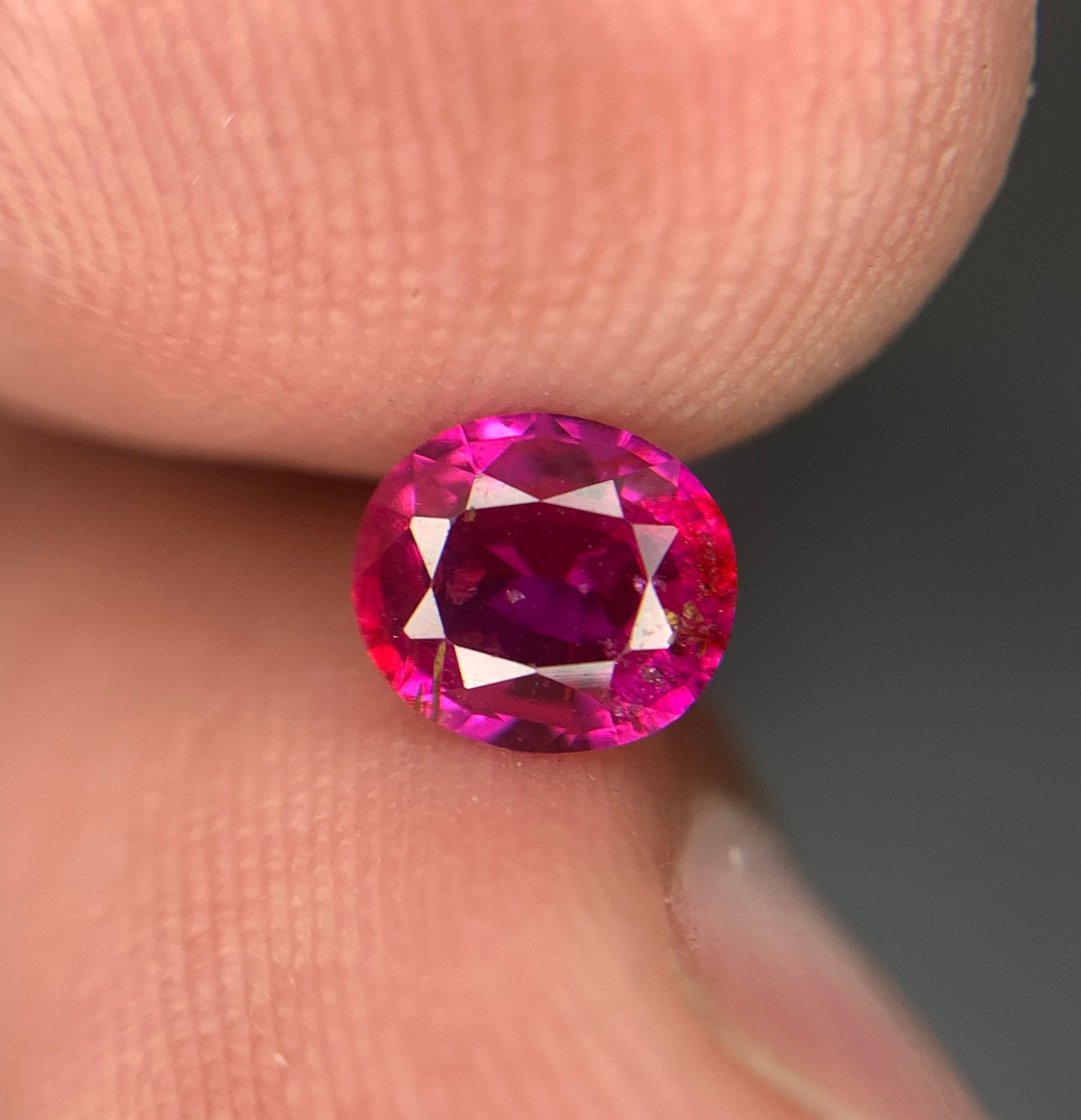 Pinkish Red Ruby Gemstone: 0.75 ct Oval Mozambique Ruby - 10