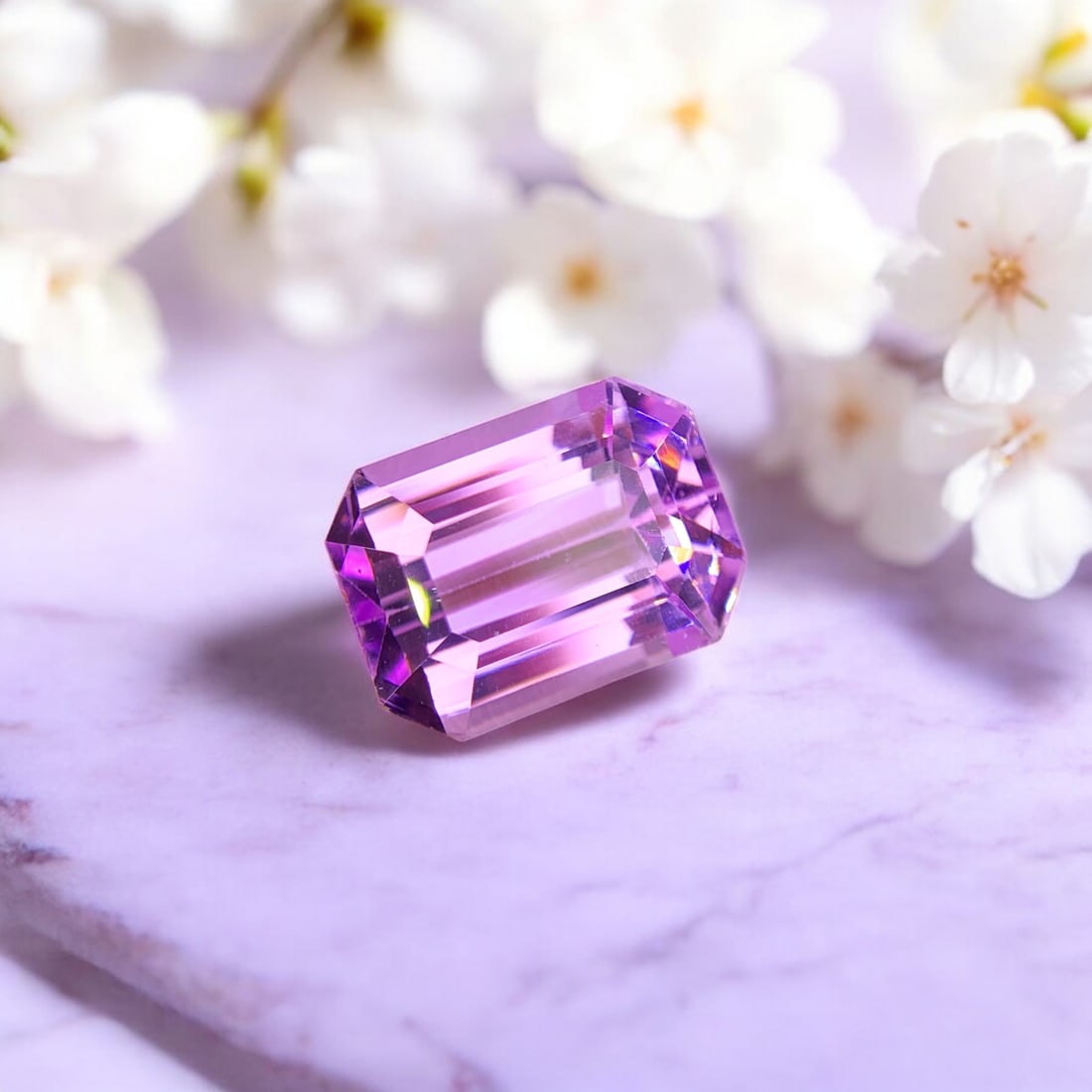 Lilac Pink Kunzite Gemstone, Natural Kunzite Loose Stone: Title: Lilac Pink Kunzite Gemstone, Natural Kunzite Loose Stone Description: Dimensions (mm) 18 x 13 x 12 mm Weight (cts) 24.05 Emerald Colours Description Lilac Pink Kunzite Gemstone, Natural