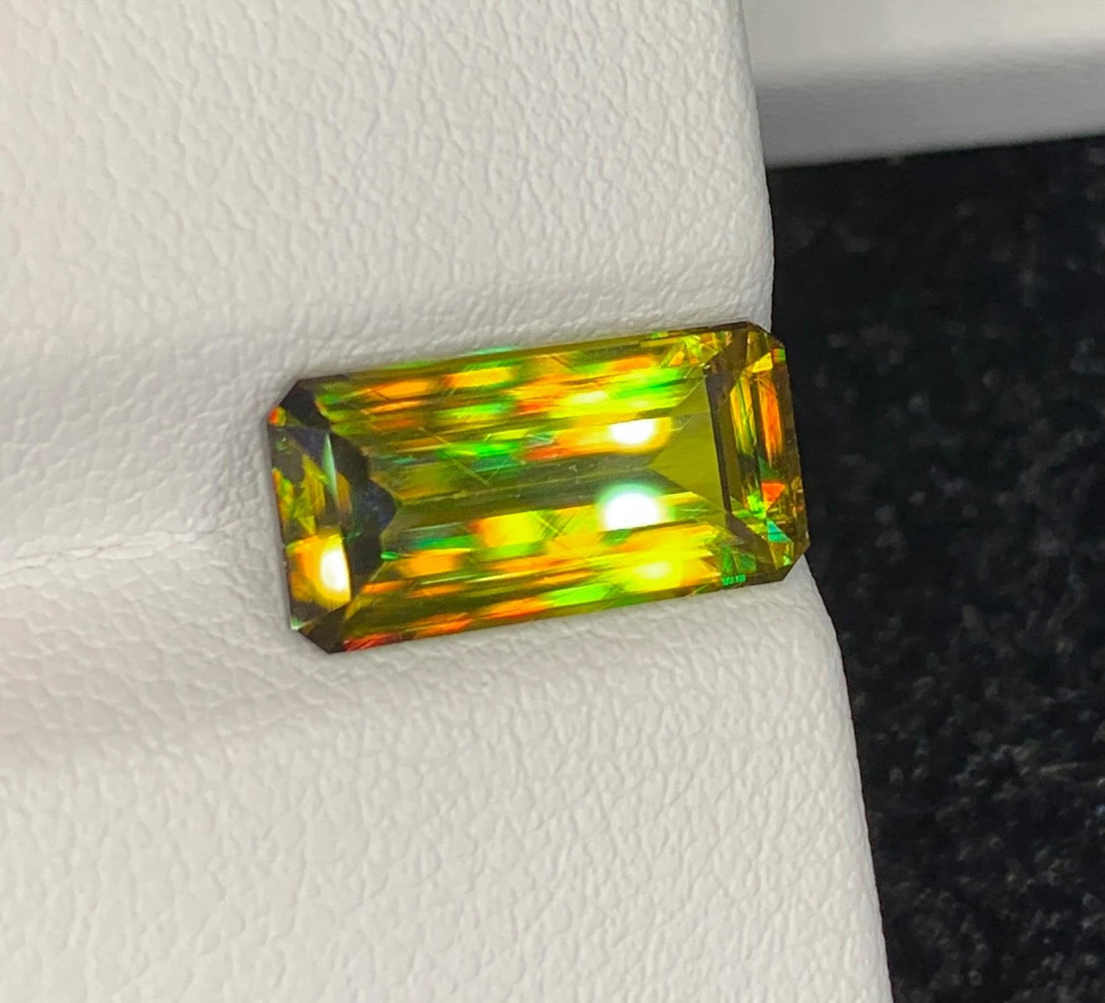 Natural Lustrous Sphene Gemstone: Multi Color Emerald Cut, 4.46 Carat - 10