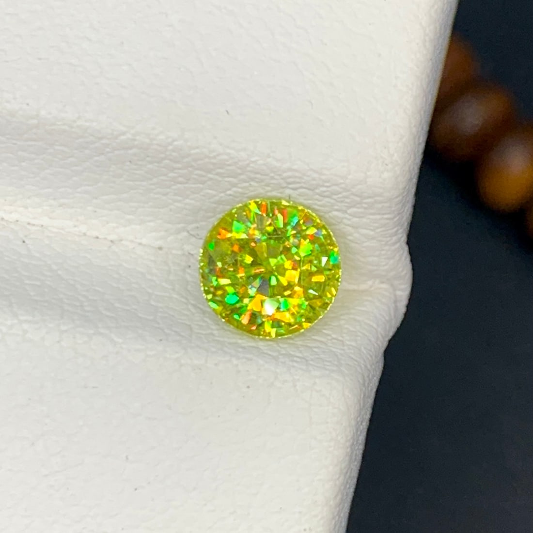 Full Fire Sphene Titanite Gemstone, Yellowish Green Sphene Ring Stone - 2