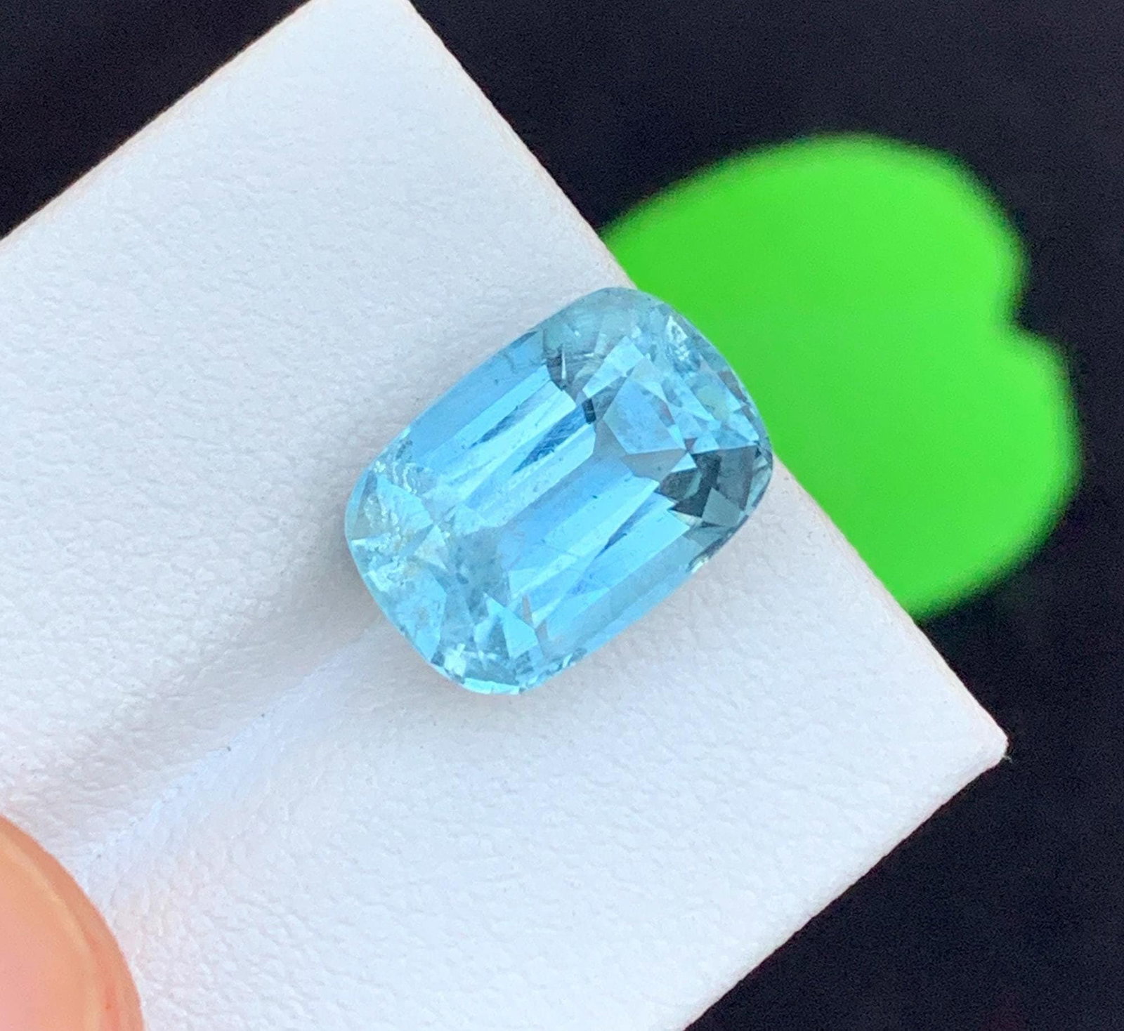 Natural Aquamarine Gemstone: 6.5 Carat Cushion Cut, March Birthstone (1 of 7)