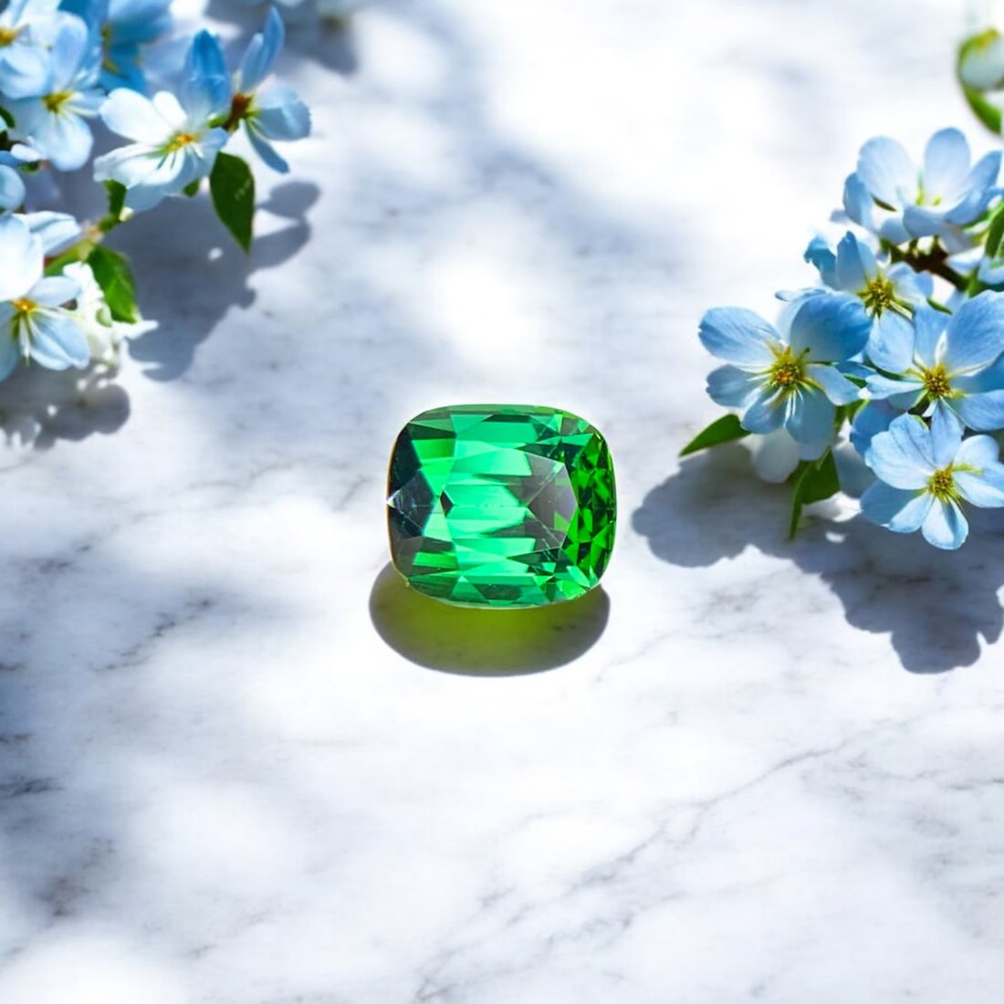 Forest Green Tourmaline Ring Stone, Natural Tourmaline Loose Stone: Title: Forest Green Tourmaline Ring Stone, Natural Tourmaline Loose Stone Description: Dimensions (mm) 6.5 x 6 x 5 mm Weight (cts) 1.35 Cushion Colours Description Forest Green Tourmaline Ring Stone,