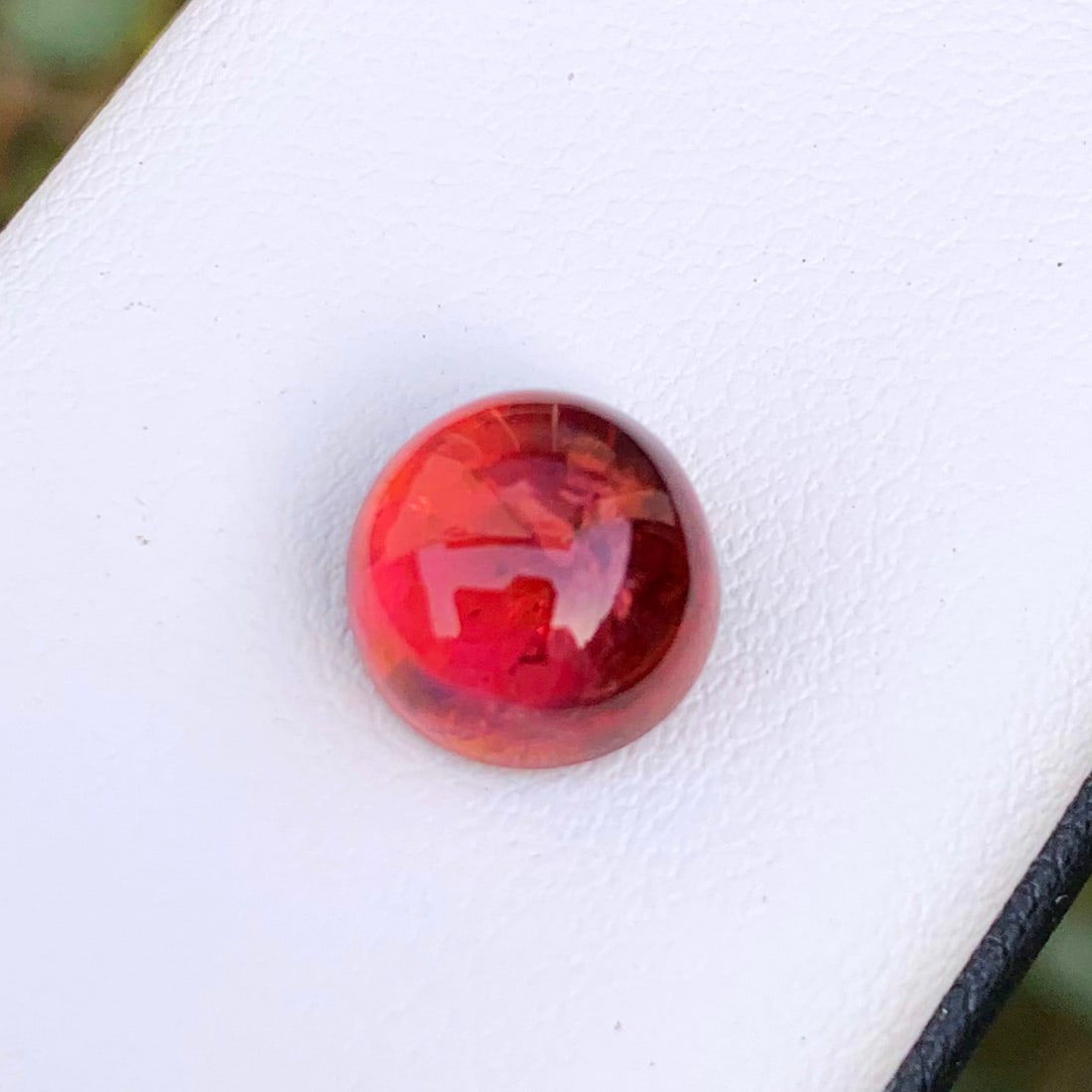 Red Tourmaline Cabochon, Natural Tourmaline Ring Stone: Title: Red Tourmaline Cabochon, Natural Tourmaline Ring Stone Description: Dimensions (mm) 10 x 10 x 6 mm Weight (cts) 4.25 Round Cabochon Colours Description Red Tourmaline Cabochon, Natural