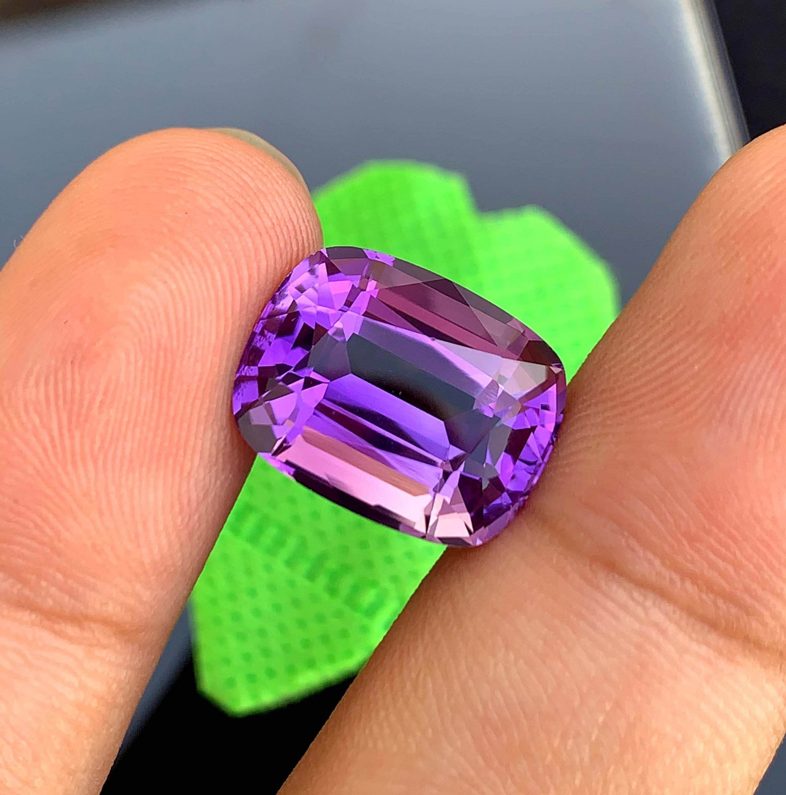 Cushion Cut Amethyst Gemstone: 13.80 Carat February Birthstone (1 of 9)
