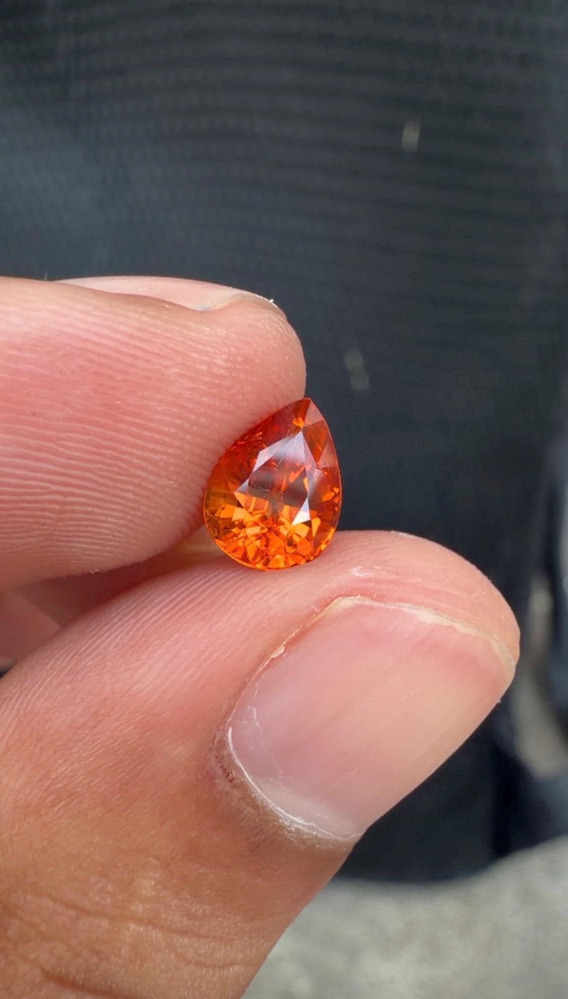 1.79 Carat Pear Cut Spessartine Garnet, Orange Garnet Gemstone - 12