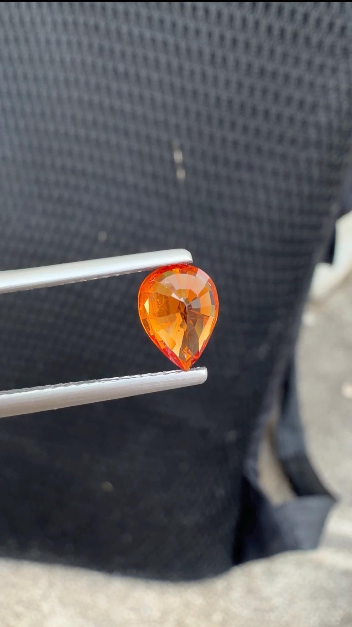 1.79 Carat Pear Cut Spessartine Garnet, Orange Garnet Gemstone - 9
