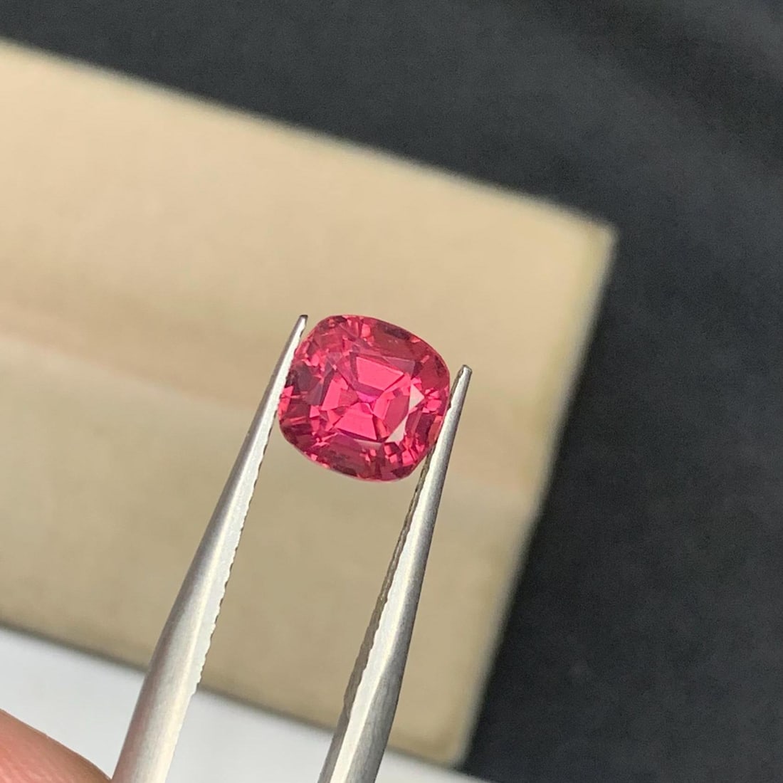Hot Pink Tourmaline Gemstone: 1.565 Ct Cushion Cut, Afghanistan Origin (1 of 19)