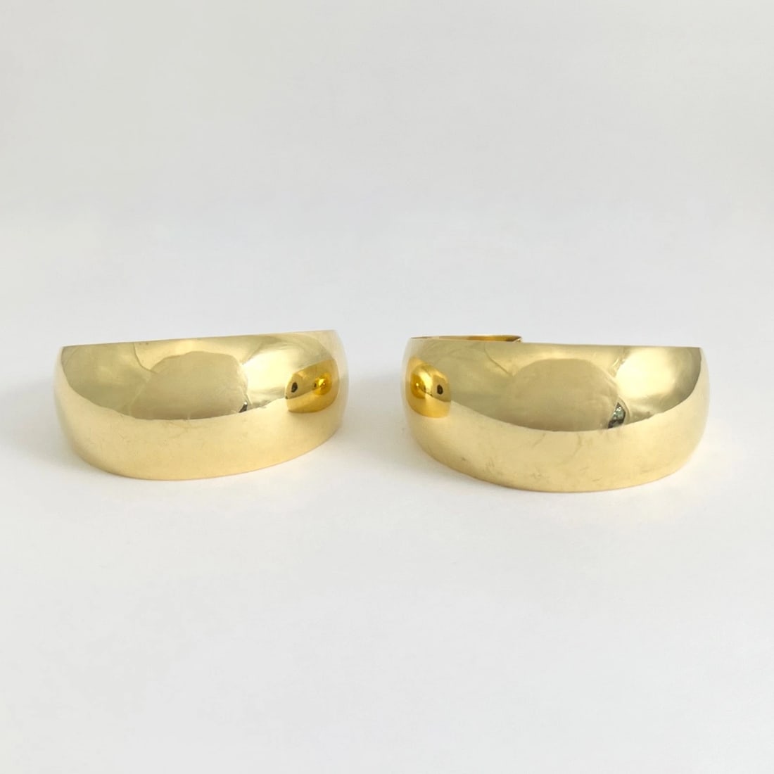 Vintage 1960's Italian Big Hoop Earrings 18K Yellow Gold, 2 Inches, 14.15 Grams - 8