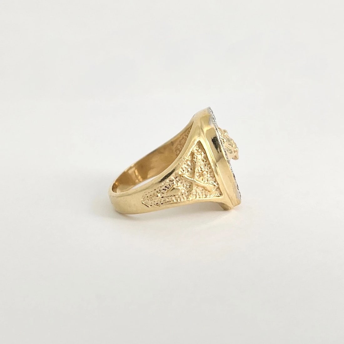 Vintage 1950's Men's Diamond Horse Horseshoe Ring 14K Yellow Gold, 11.10 Grams - 7