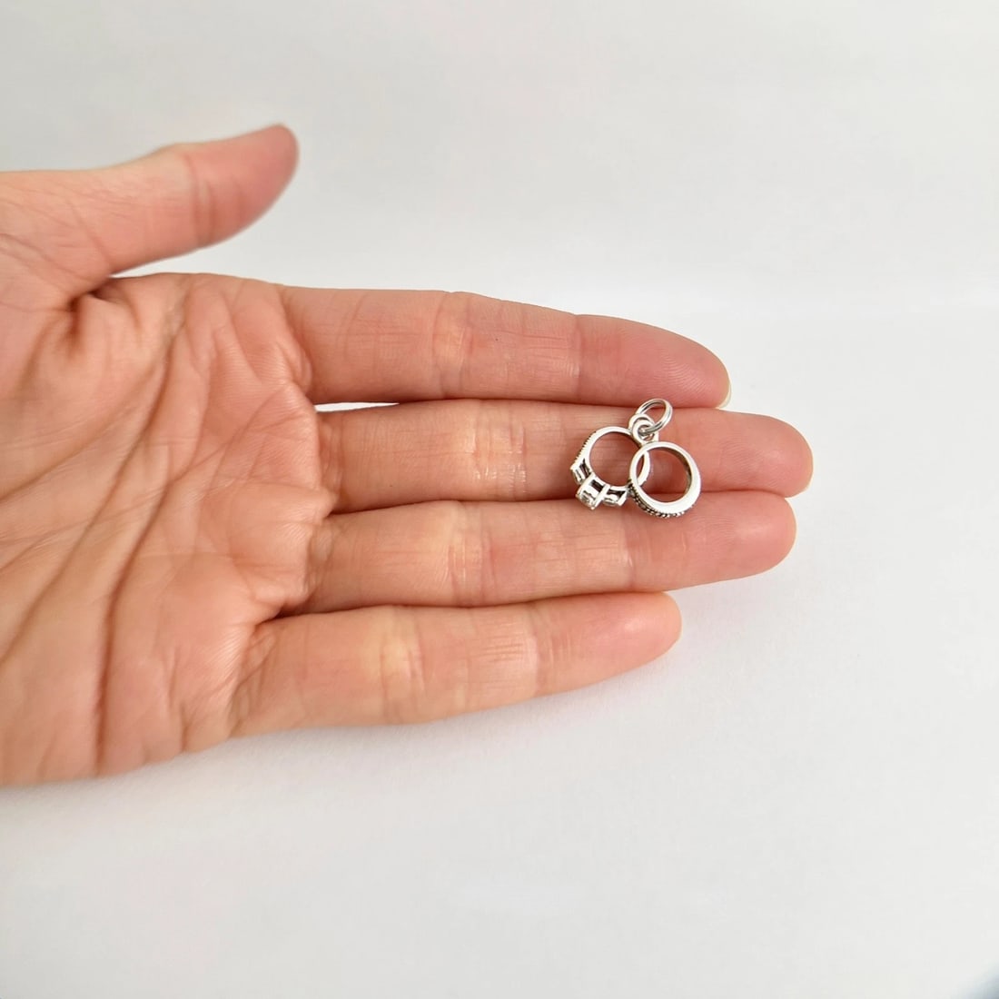 Vintage Judith Jack Engagement Wedding Ring Charm Sterling Silver, 1.54 Grams - 6