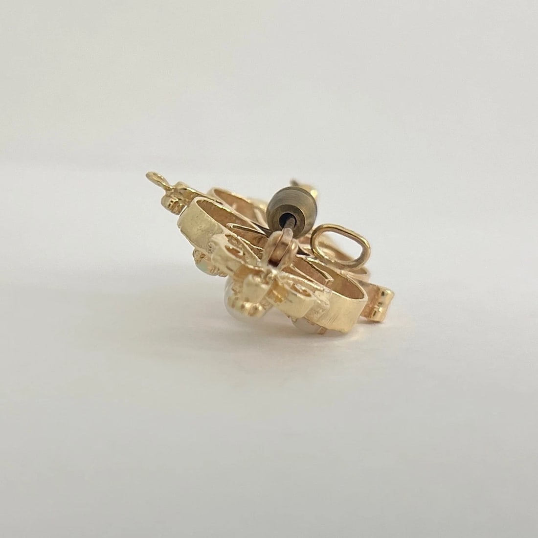 Vintage 1950's Pearl Opal Pendant Brooch Pin 14K Yellow Gold, 6.52 Grams - 9