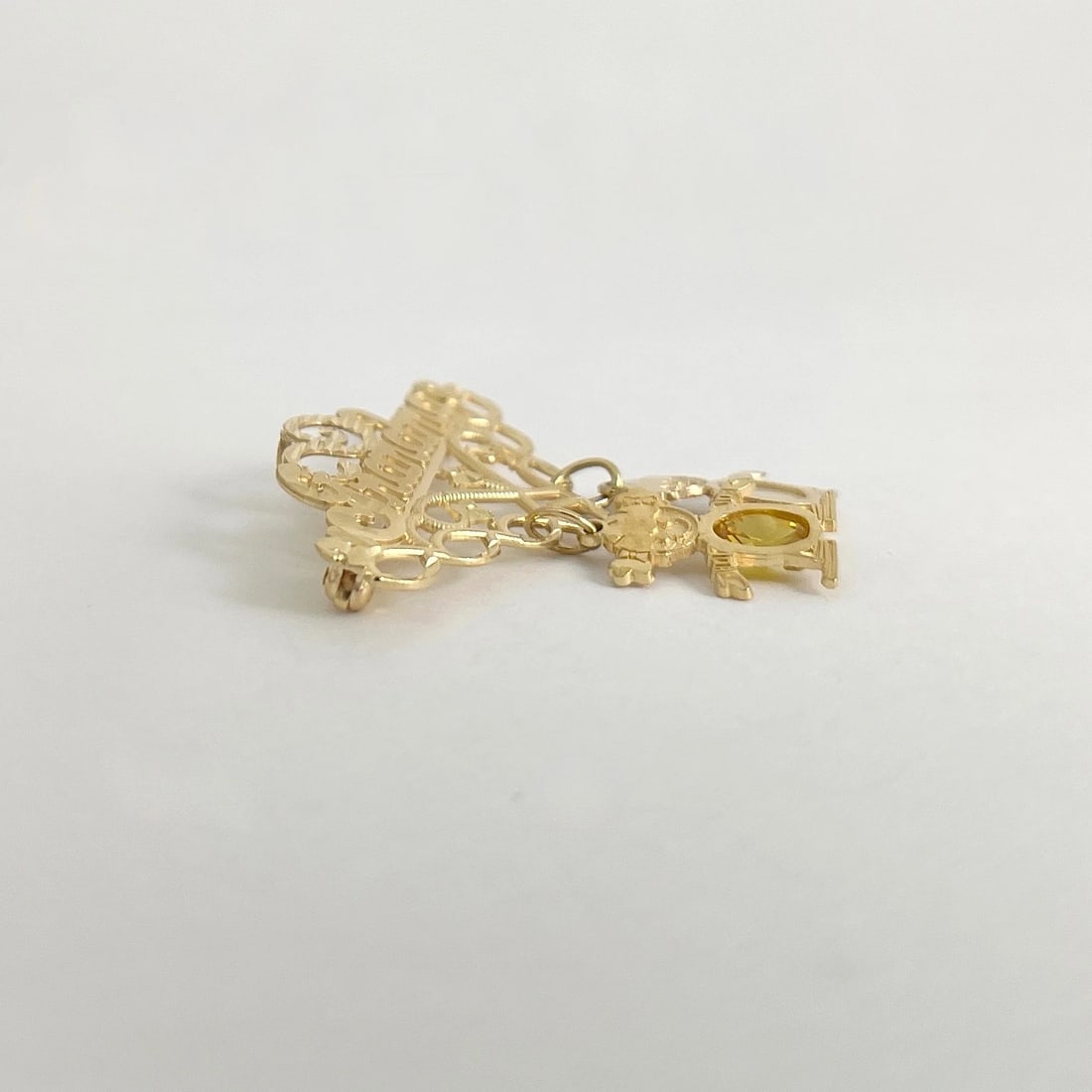 Vintage Grandma Kids Grandkids Family Brooch Pin 14K Yellow Gold, 3.76 Grams - 7