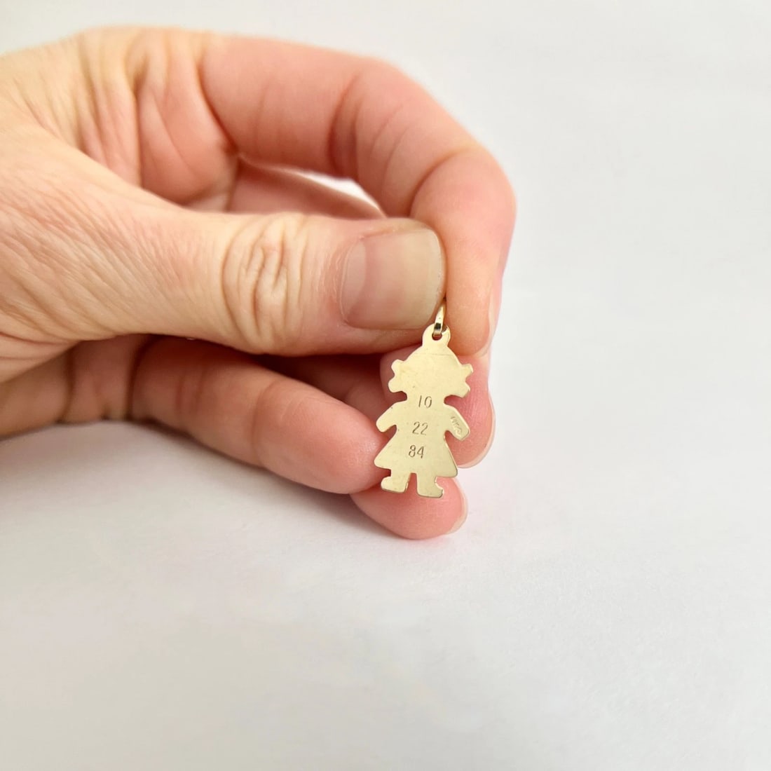 Vintage 1980's Heather Girl Name Charm Pendant 14K Yellow Gold, .51 Grams - 4