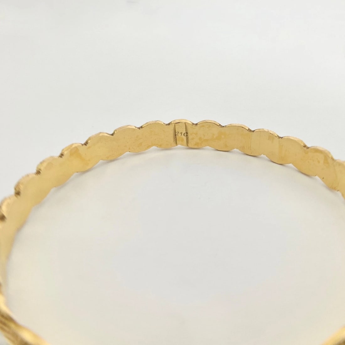 Vintage Filigree Ornate Bangle Bracelet 21K Yellow Gold, 10.96 Grams - 9